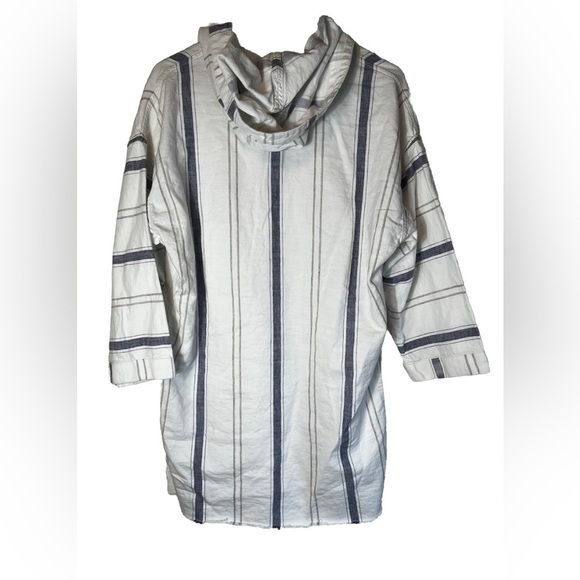 Citizens of Humanity Striped Hoodie Linen Cotton Blend Size S - Picture 6 of 9